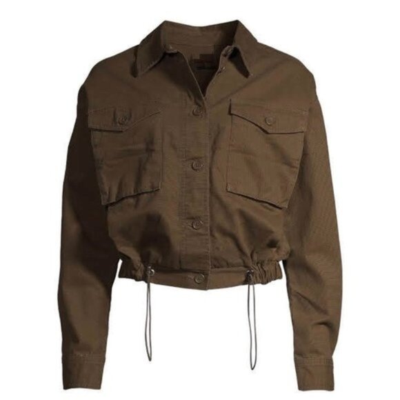 3/$30 Utility Style Cropped Jacket, Olive - Picture 7 of 10